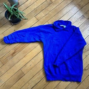Rino Rossi vintage electric blue wool/angora blend sweater, size medium